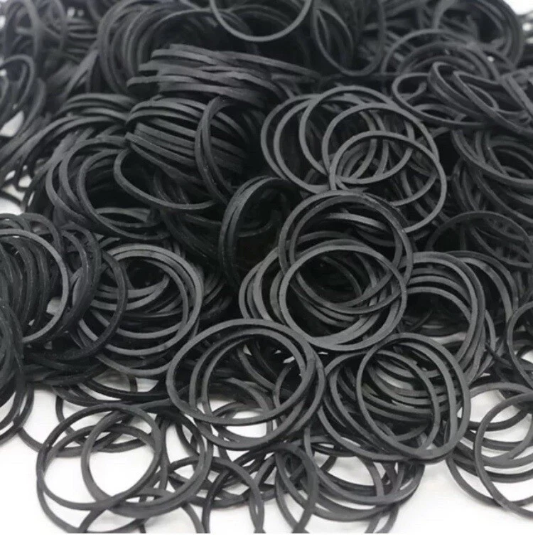 1 pack of 250 Mini Black Rubber Bands for Hair Ties Crafts Pony Hair Holder etc. - Image 2 of 3