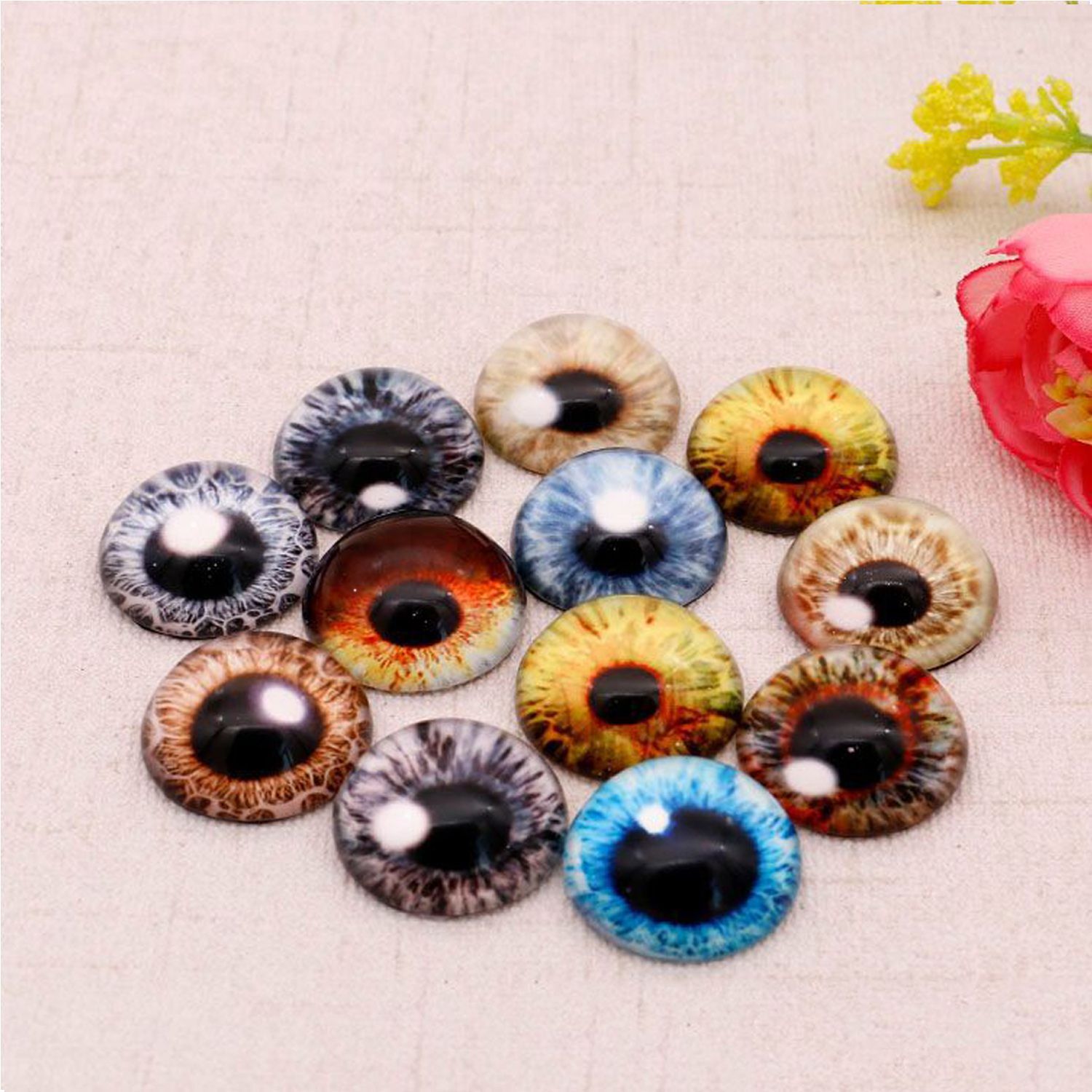 10pairs Funny Animal Toy Dinosaur Eyeballs Time Gem DIY Crafts Glass