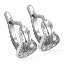 14k Solid White Gold Genuine Diamond Earrings G SI1 # E1185..