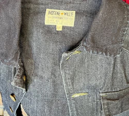 Vintage Imogene + Willie Handcrafted Made in USA Blue Denim Jacket Sz Small image 4