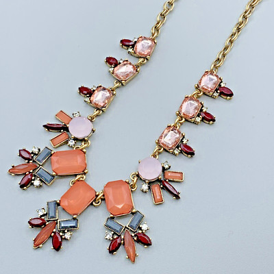 Loft 20 Inch Gold Tone Crystal Necklace #9827
