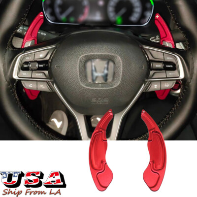 CNC Billet Alloy Red Steering Wheel Shift Paddle Extension Cover For Honda Acura