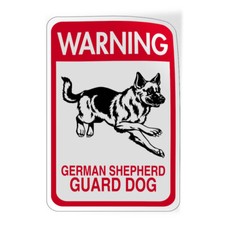 Vertical Vinyl Stickers Warning German Shepherd Guard Dog Pet Animal Security
