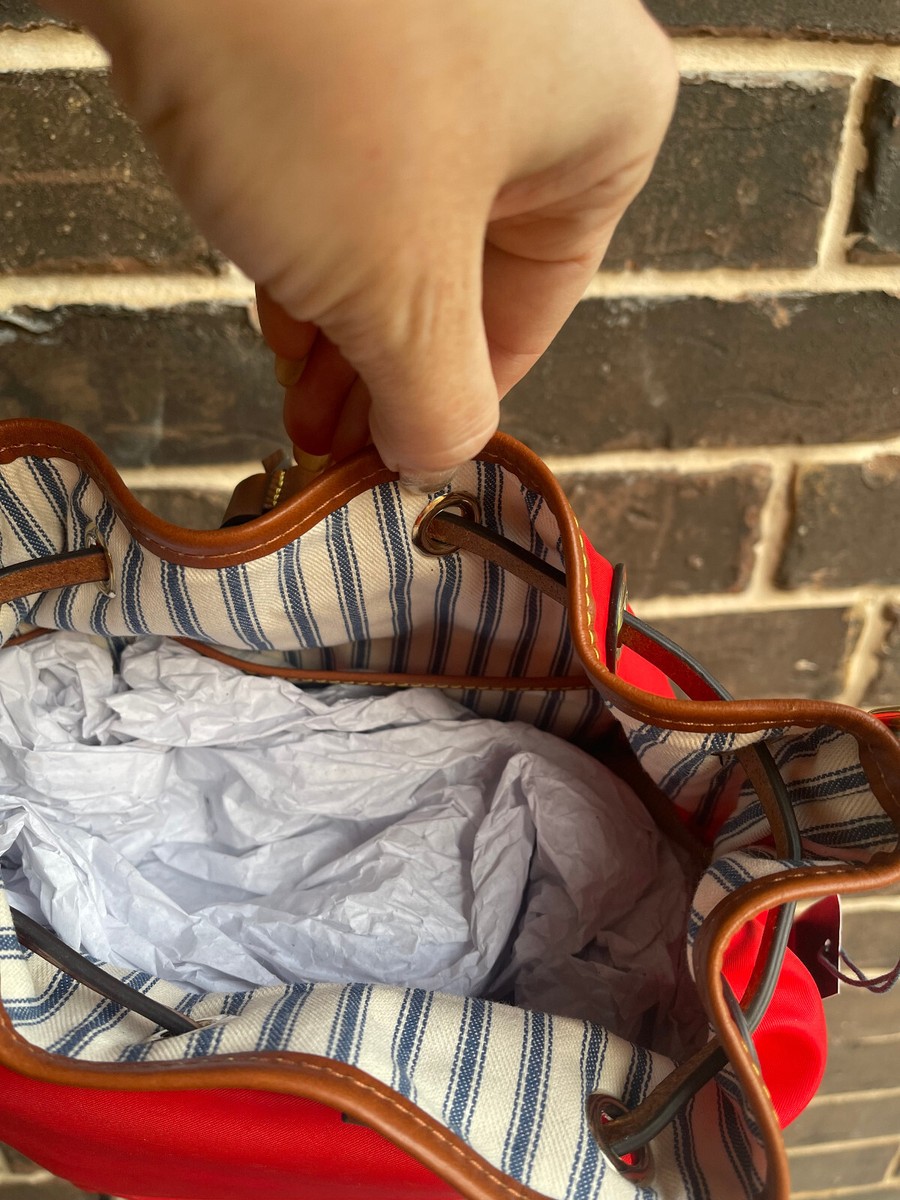 NWT $258 Dooney & Bourke Wayfarer Drawstring Bag Red Nylon  display picture 2
