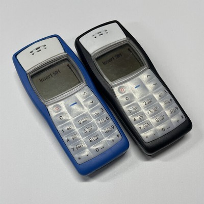 Nokia 1100 Black Blue Classic Phone 2G GSM Unlocked cellphone +1 Year WARRANTY