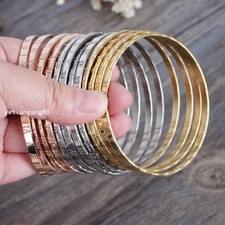 Gold/Silver/Rose Gold Stainless Steel Women's Bangle Cuff Wristband 12pcs.set