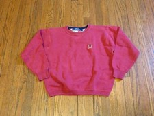 Boys' VTG 90's Tommy Hilfiger Dark Red Crest Logo Crew Sweater sz 6