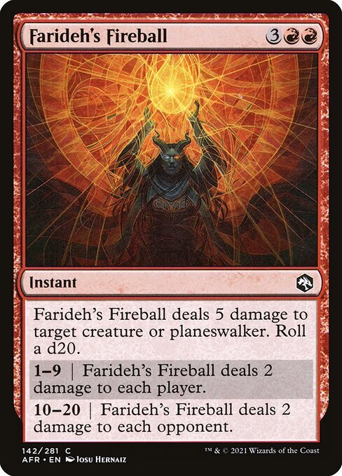 FARIDEH'S FIREBALL x4 mtg NM-M Adventures in The Forgotten Realms 4 Common
