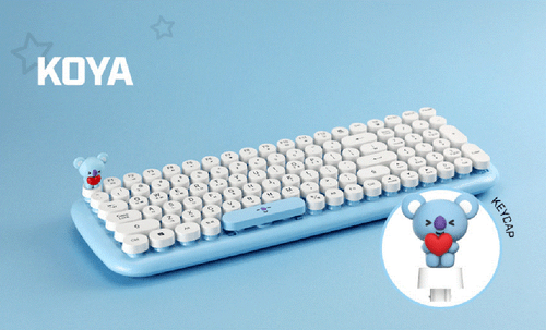 [BTS] BT21 Retro Wireless Keyboard with Character figure Keycap Royche Keyboard - Picture 14 of 16