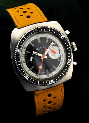 Vintage Telstar Chronograph Hand Winding Valjoux Cal.Men Watch 40 mm