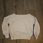 abercrombie kids Cream Off The Shoulder Sweatshirt w Maroon Print Sz 9/10 — photo 3