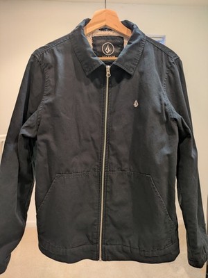 Volcom Men's Palm Drive Zip Jacket Size S Black Utility Workwear