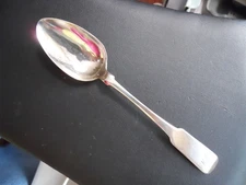 Simple 5 1/2" Antique Sterling Silver Engraved AA Spoon Teaspoon , Baby Spoon