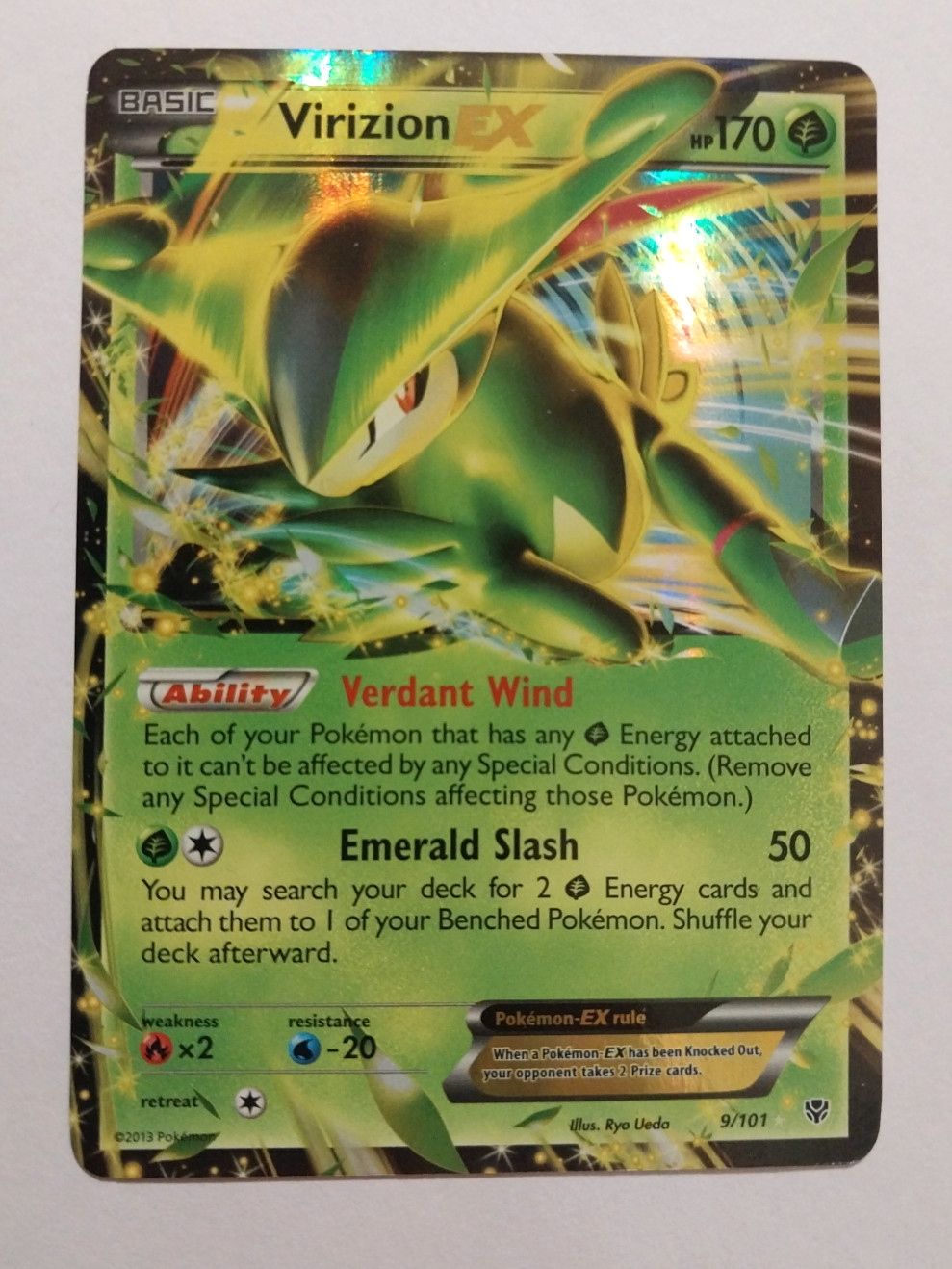 Pokemon TCG Card Virizion EX - 9/101 Plasma Blast Holo