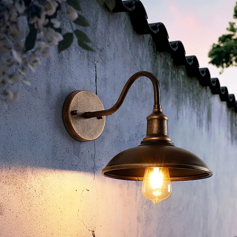 Luminaire étanche extérieur IP65 contre humidité et rouille E27 rétro