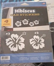 4 Hibiscus Car Stickers New In Package. Auto Stickers Decals