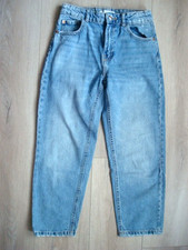 ZARA Girls 11-12Y Girlfriend Denim Jeans Pants Blue Adjustable Waist