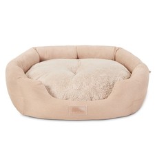 EVERYDAY CuddleTown Faux Linen Comfy Cozy Cuddler Pet Bed Supportive  Calming