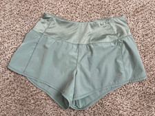 Reebok Ladies Sized Small Running Shorts, Lt Green, Polyester Spandex, EUC