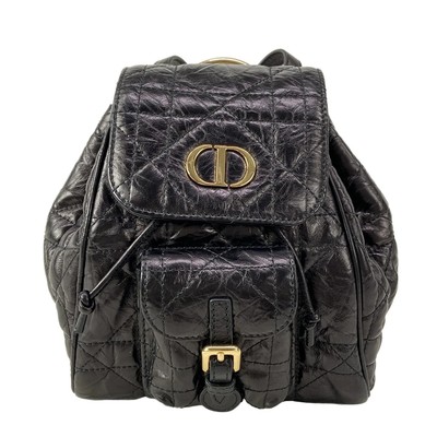 DIOR/ChristianDior Diorskaro Backpack Small Black Lambskin  display picture 1