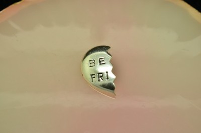 925 Sterling silver half-heart Best Friend pendant charm