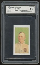 1983 Renata Galasso Capital Reprint T206 Ty Cobb Green Portrait GMA 10