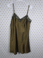 Victorias Secret Silky Satin Vintage Slip Nightie Chemise MEDIUM Brown