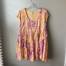 Free People Sully Babydoll Dress Women  s Medium Pink Orange Cottagecore Coquette