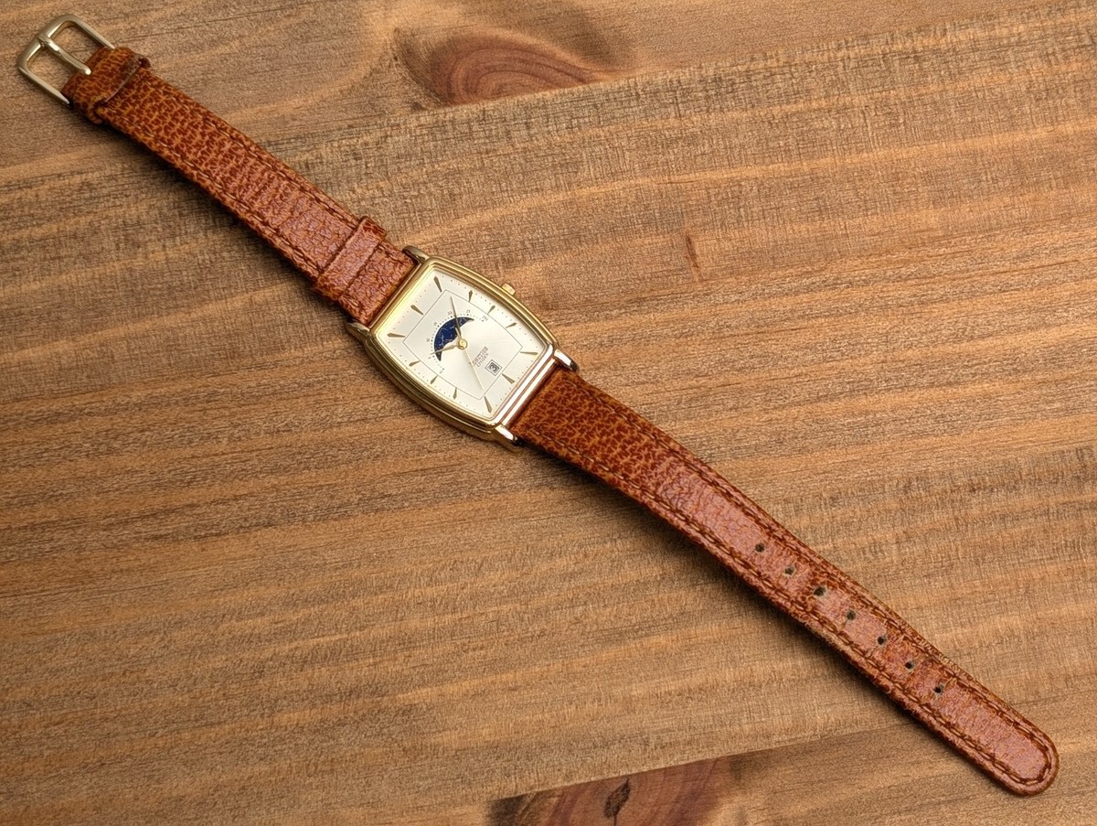 CITIZEN Junction 6085 Moon Phase GN-0-S Gold Quartz Men's Watch | eBay