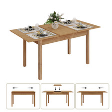 Large Extendable Dining Table 120-160cm Wooden Kitchen Desk Space Saving