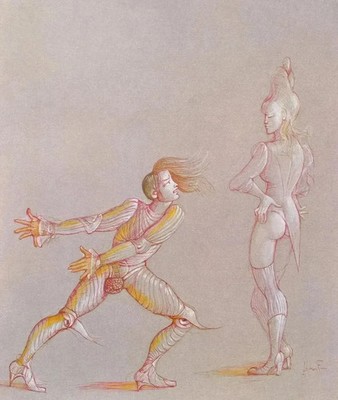 Leonor FINI: The Dispute, LITHOGRAPH signed, 1980 + certificate