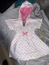 Disney Store princess hooded swim cover up dress Size 2 Toddler girl Pink Crown