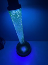 Rare Vintage Green Crackle Glass UV Blacklight Glow manganese vase silver rim