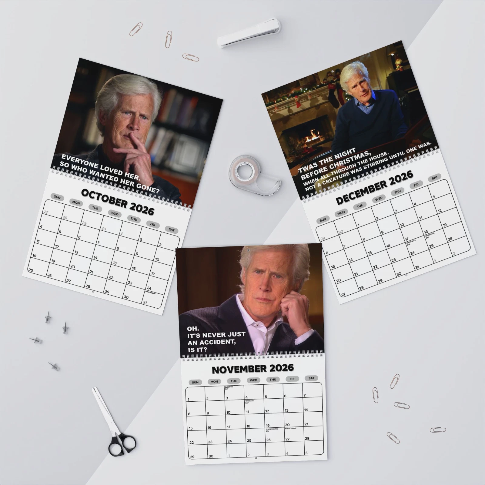 Keith Morrison True Crime 2026 Wall Calendar, Keith Morrison Best Lines Planner