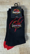 NEW Jurassic Park Logo Crew Socks Novelty Gift Size 10-13