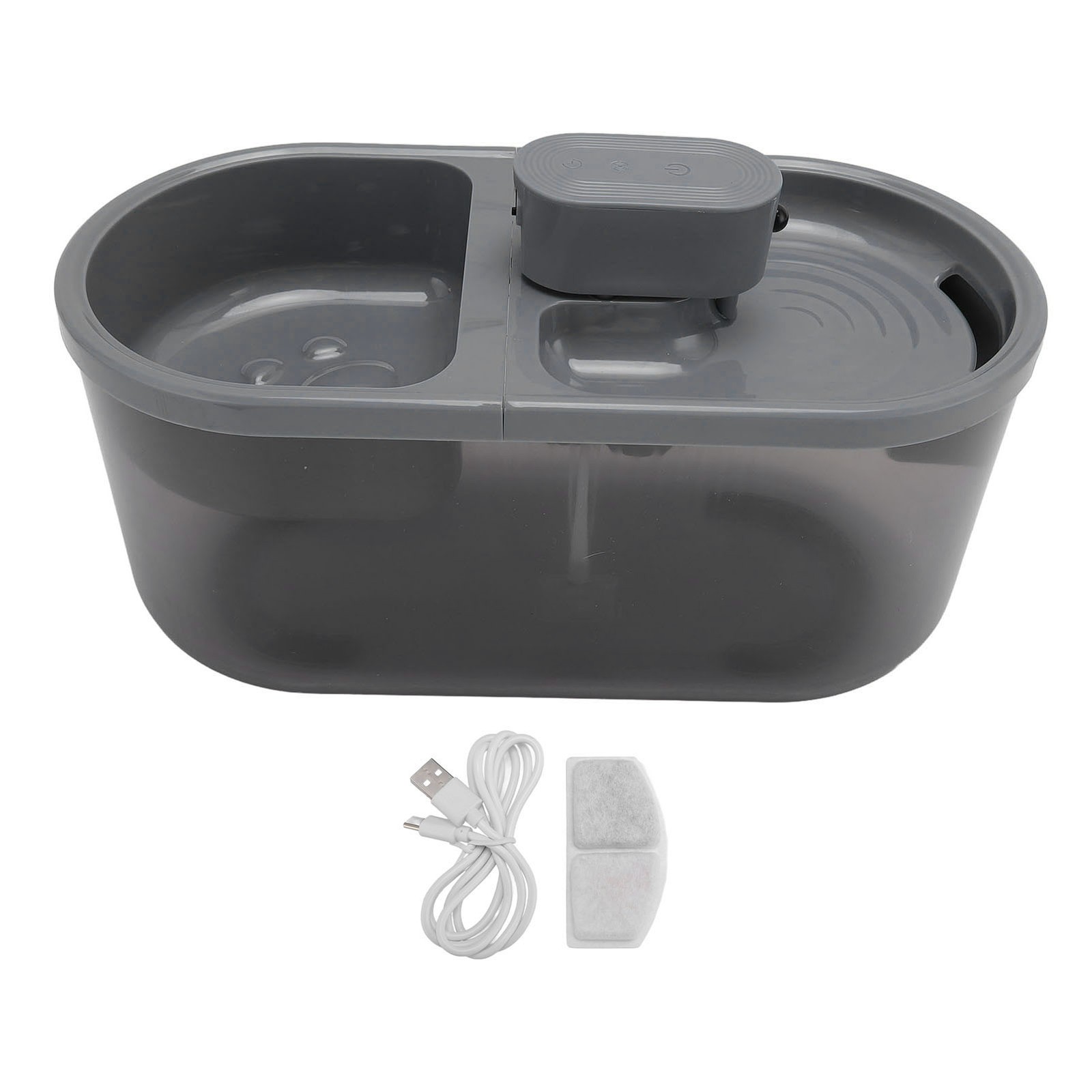 Pet Drinking Fountain Built In Filter Cat Water Fountain And Food Bowl Easy To