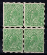 Australia KGV ½d Single WMK (Bottom Stamps MNH)ACSC66(6i)Neckless Emu