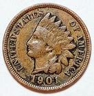 Indian Head Penny "1" Coin Lot 1901 *VERY NICE *FULL LIBERTY*FREE SHIPPING* #795