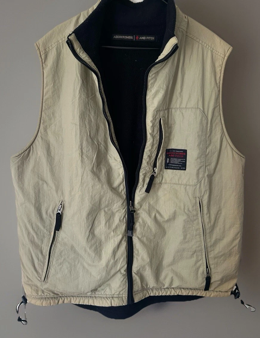 Abercrombie & Fitch Men’s XL Vintage 90’s Reversible Fleece Lined Vest Beige
Opens in a new window o