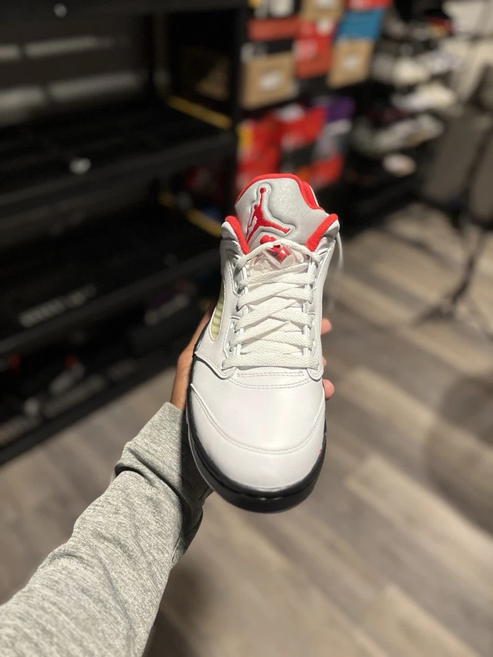Nike Air Jordan 5 Retro Bajo Golf Rojo Fuego (Lengua Plateada) Talla 9M Totalmente Nuevas Foto 2 de 4