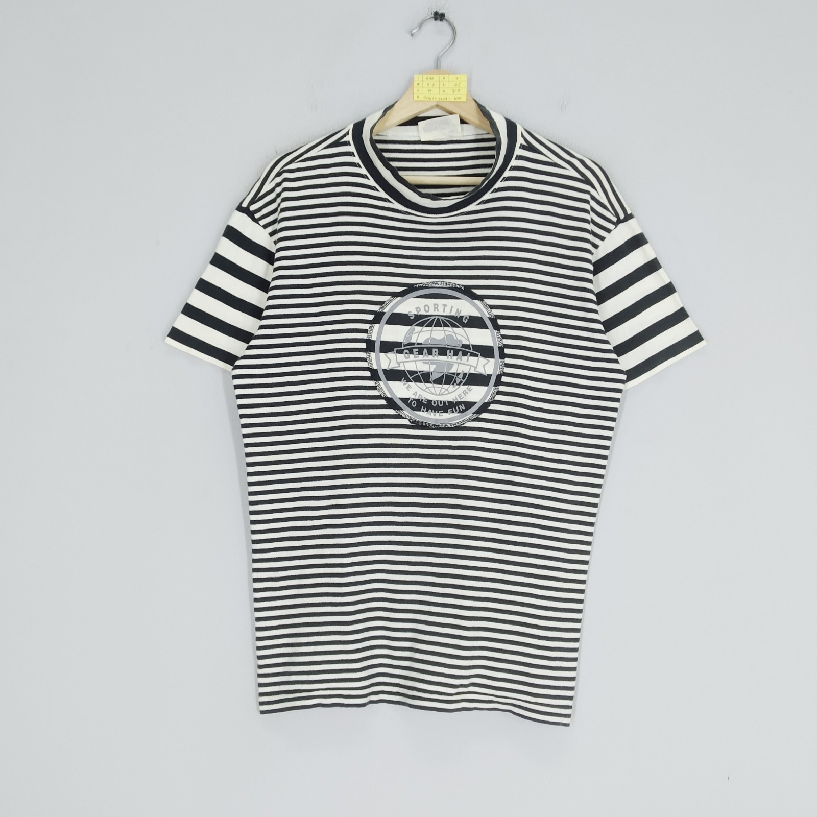 Hai Sporting Gear Border Stripes Issey Miyake Sport T shirt Size L