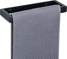 SAYAYO Black Hand Towel Holder 20CM Self Adhesive & Screw Small Towel Rail Wall