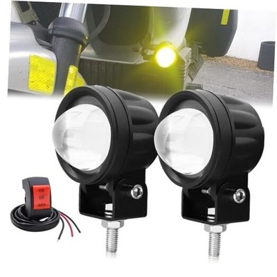 LED Yellow Fog Lights with Switch Motorcycle Spotlights Yellow White 2.2