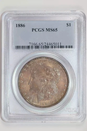 1886 MORGAN DOLLAR PCGS MS65
