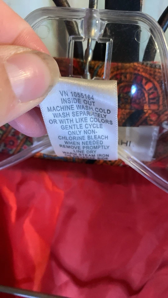 Isaac Mizrahi женщин красный/черный пейсли вельветовая куртка блейзер, с подкладкой, размер L - Изображение 3 из 4