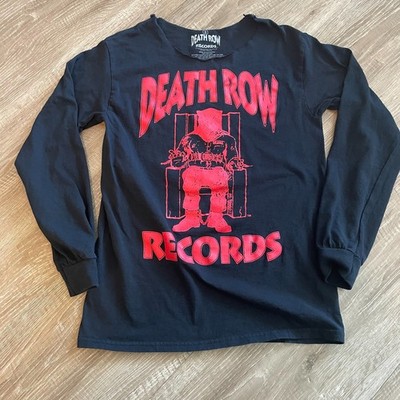 Death Row Records Graphic T-Shirt Size S Black Red Logo Long Sleeve Pre-owned