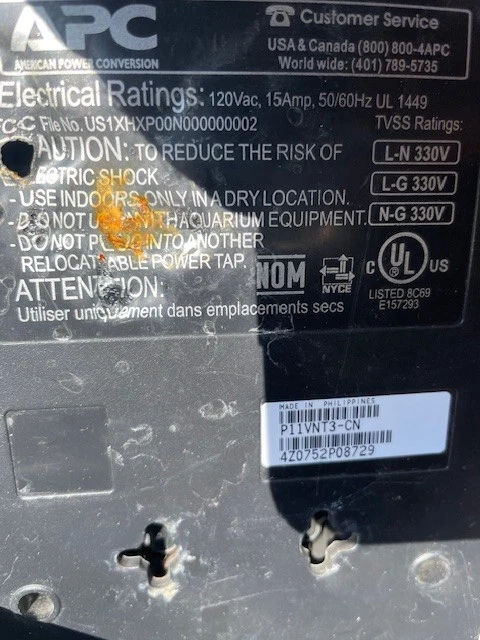 APC SurgeArrest 3400 Jules Surge Protector NEW Open Box Model P11VNT3 - Image 2 of 2