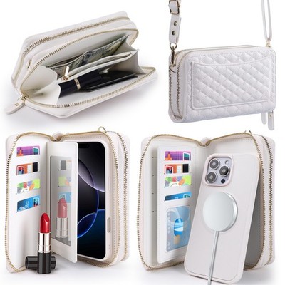Compatible with iPhone 14 Pro Max 6.7 inch 2022 Case Wallet Multi Zipper Deta...