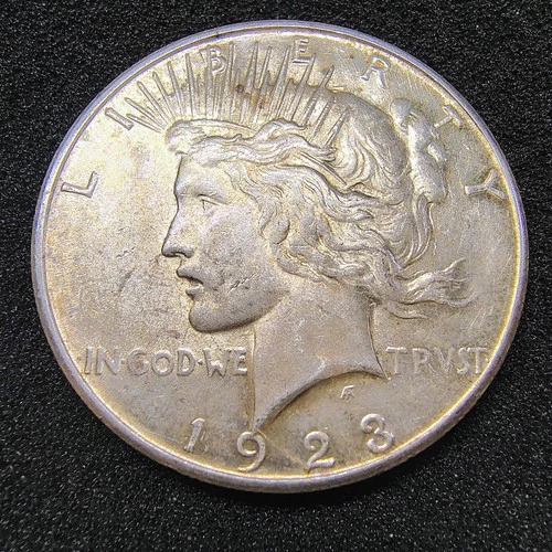 1923-S Silver Peace Dollar - San Francisco - VF-XF Details - Cleaned -90% Silver