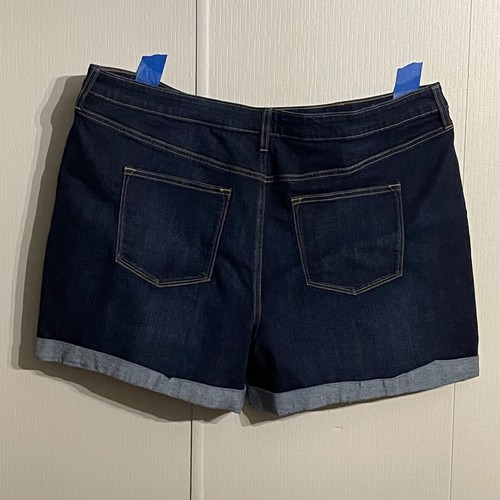 Womens Sonoma Denim Blue Jeans Shorts Size 24W Dark Wash Blue Cuffed Leg Opening - Picture 6 of 6